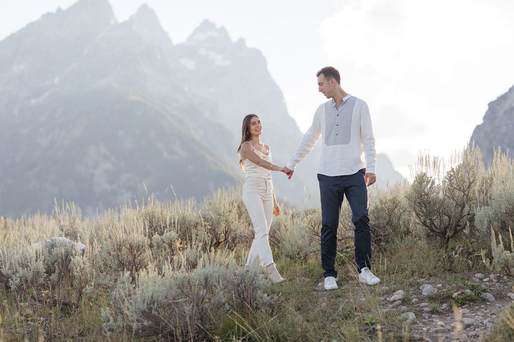 Jackson Hole destination wedding photographer photo of engagement