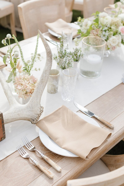 western tablescapes at a destination wedding at jackson hole 