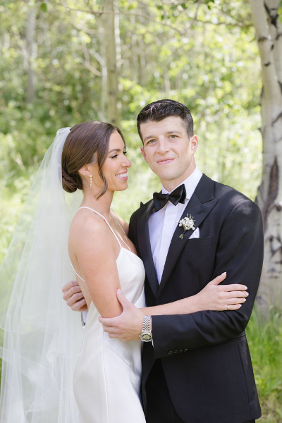 Bride looking lovingly at her new husband