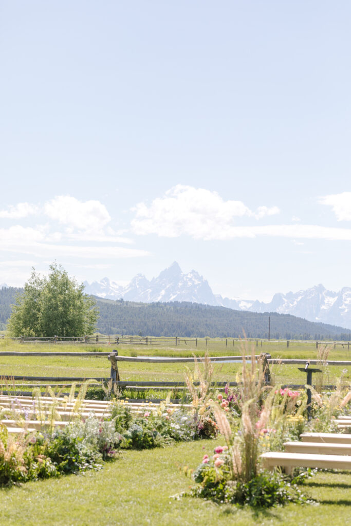 a view of the Tetons from Diamond Cross Ranch