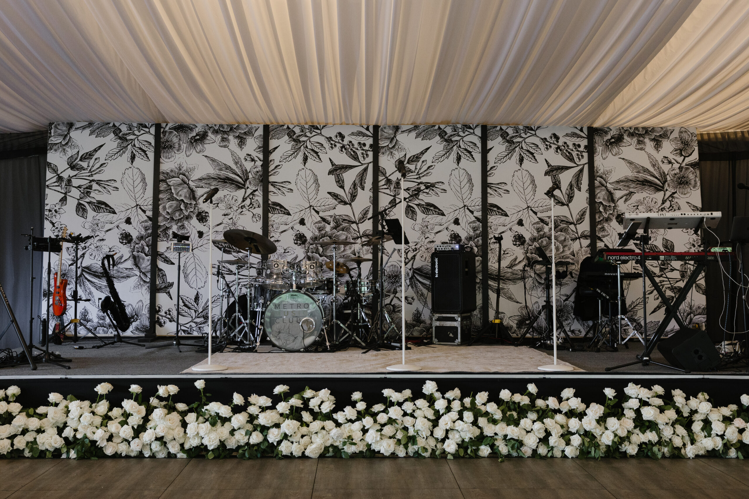 band stage set up at the Jackson Hole Golf and Tennis club
