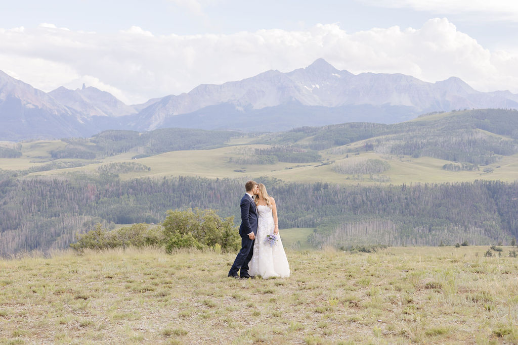 Bride and groom in one of the best elopement locations in Grant Teton.