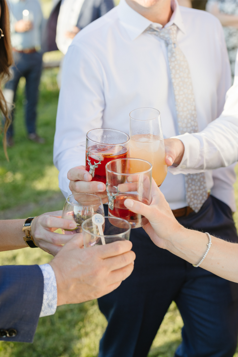 Guests celebrate during destination wedding.
