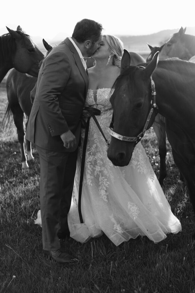 Bride and groom capture portraits in one of the best places to elope, Grant Teton National Park.