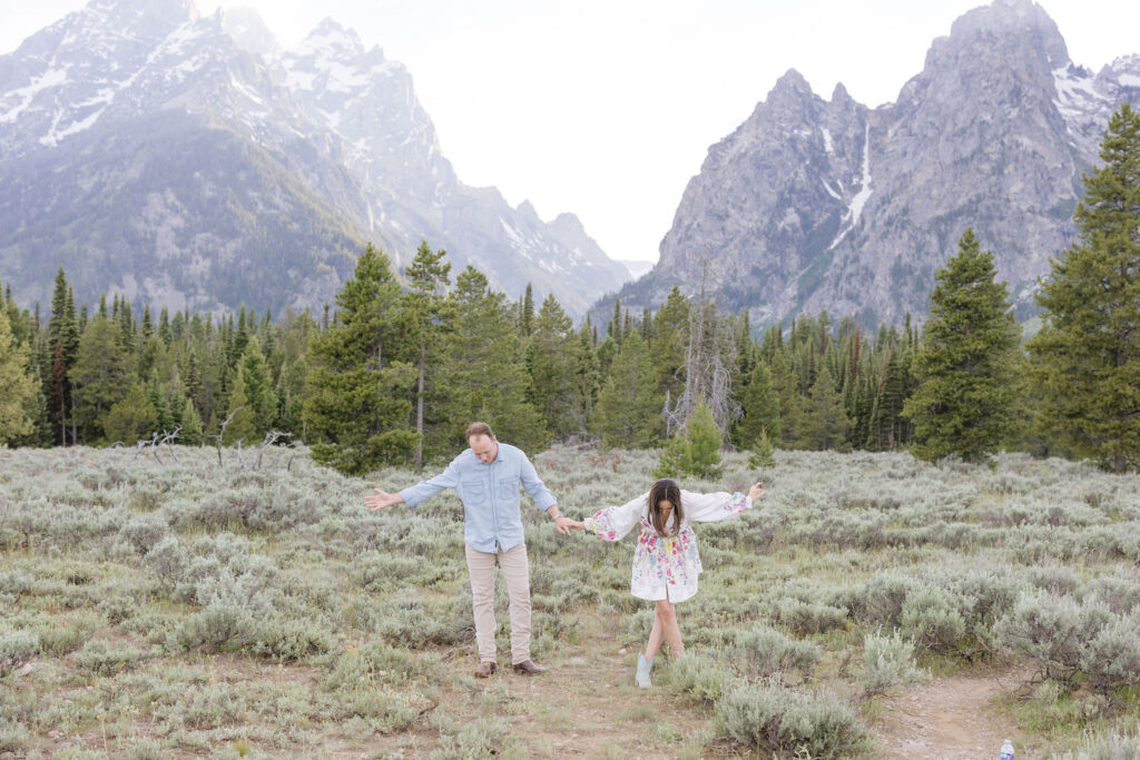 Engagement photos in GTNP on film