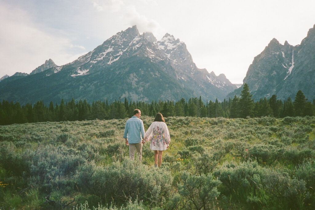 Engagement photos in GTNP on film