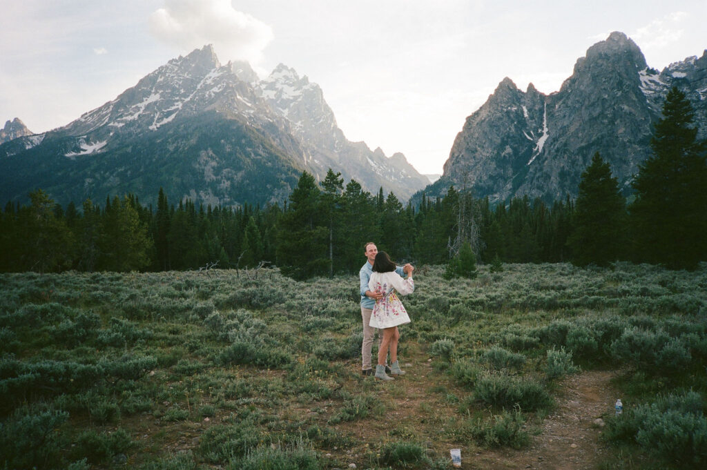 Engagement photos in GTNP on film