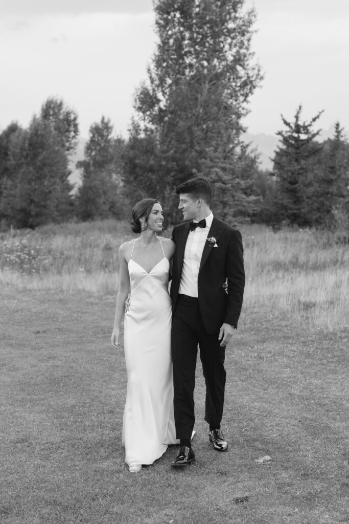 Catholic wedding photographer in Jackson Hole captures portraits of bride and groom.