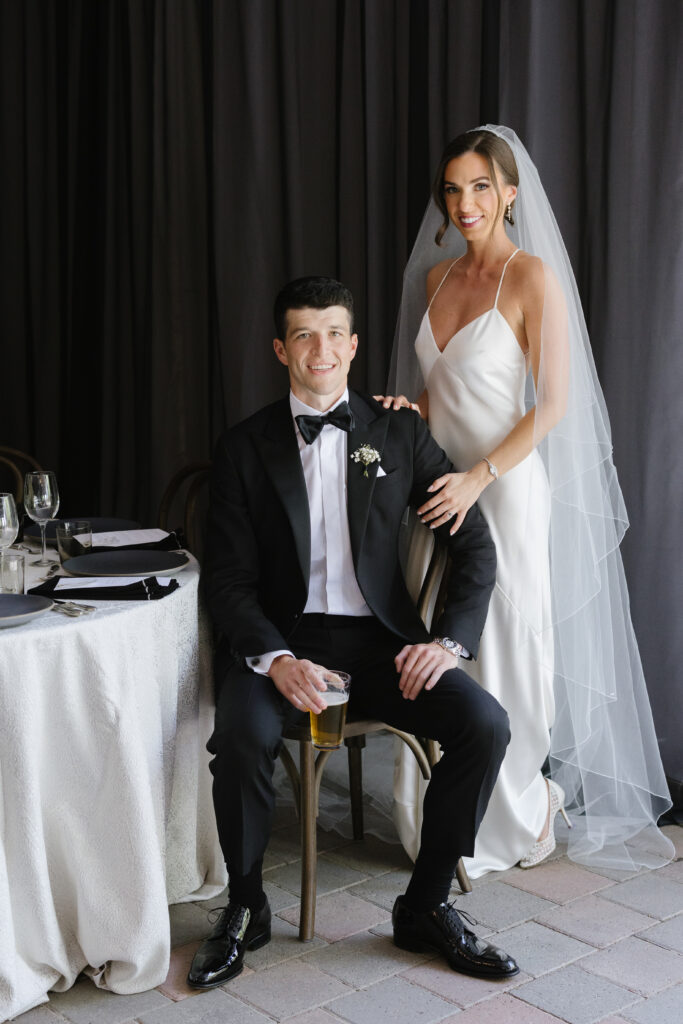 Catholic wedding photographer in Jackson Hole captures portraits of bride and groom.