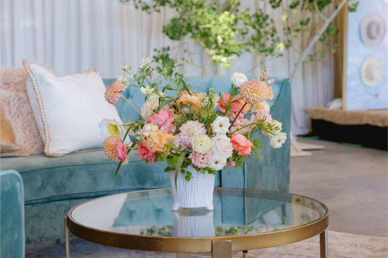 Floral centerpiece for Wyoming reception.