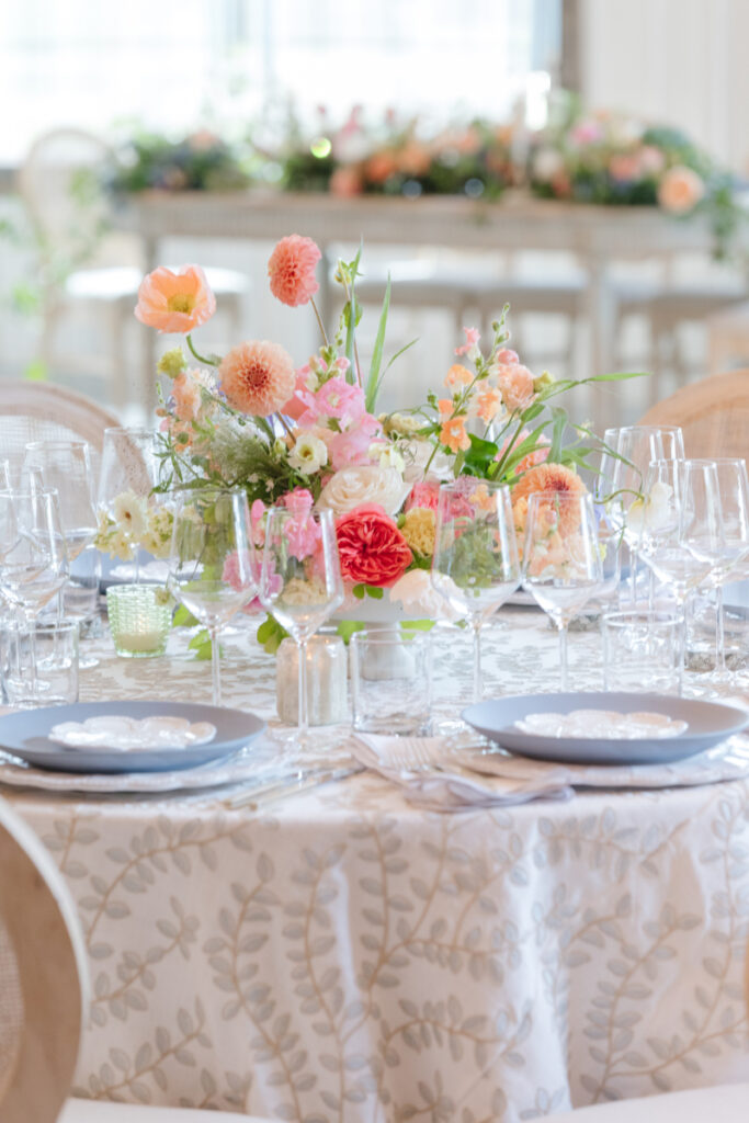 Tablescape and decor set up for reception.