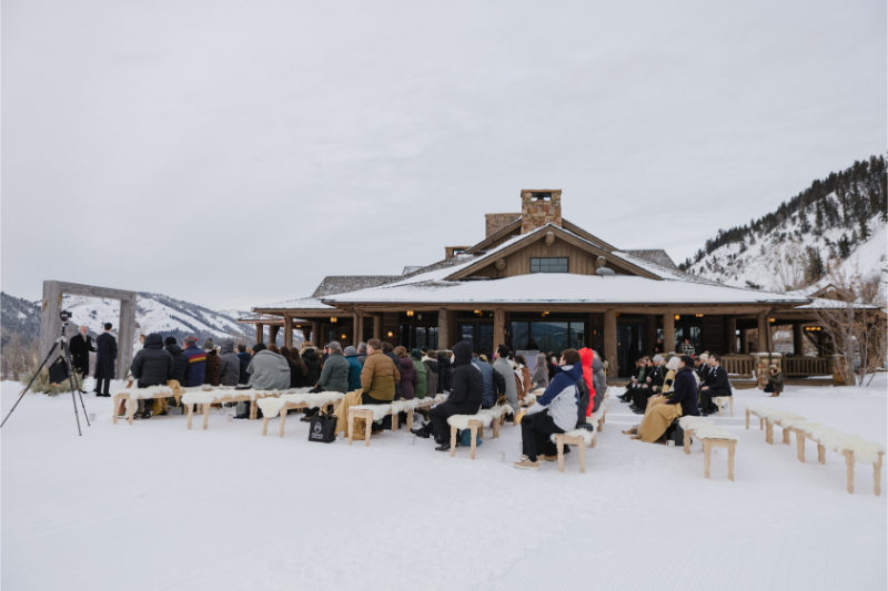 Wyoming wedding locations with mountain views for a winter celebration.