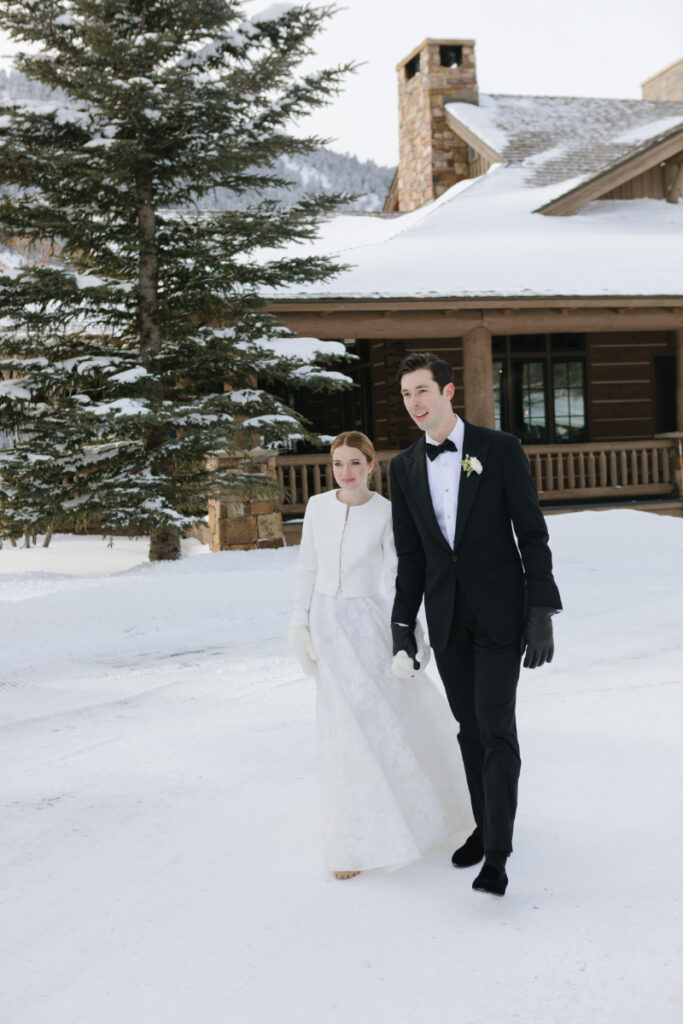 Bride and groom take portraits in one of the most beautiful Wyoming wedding locations.