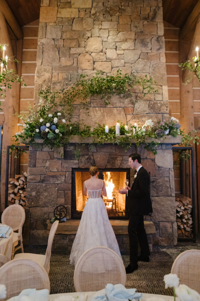Bride and groom take portraits in one of the most beautiful Wyoming wedding locations.