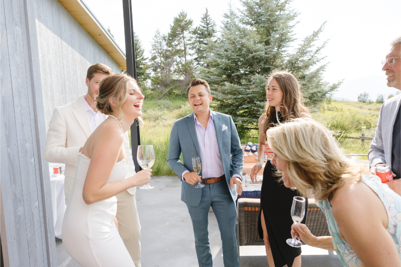 One of the best wedding welcome party ideas to implement is making time to for conversations with your guests.