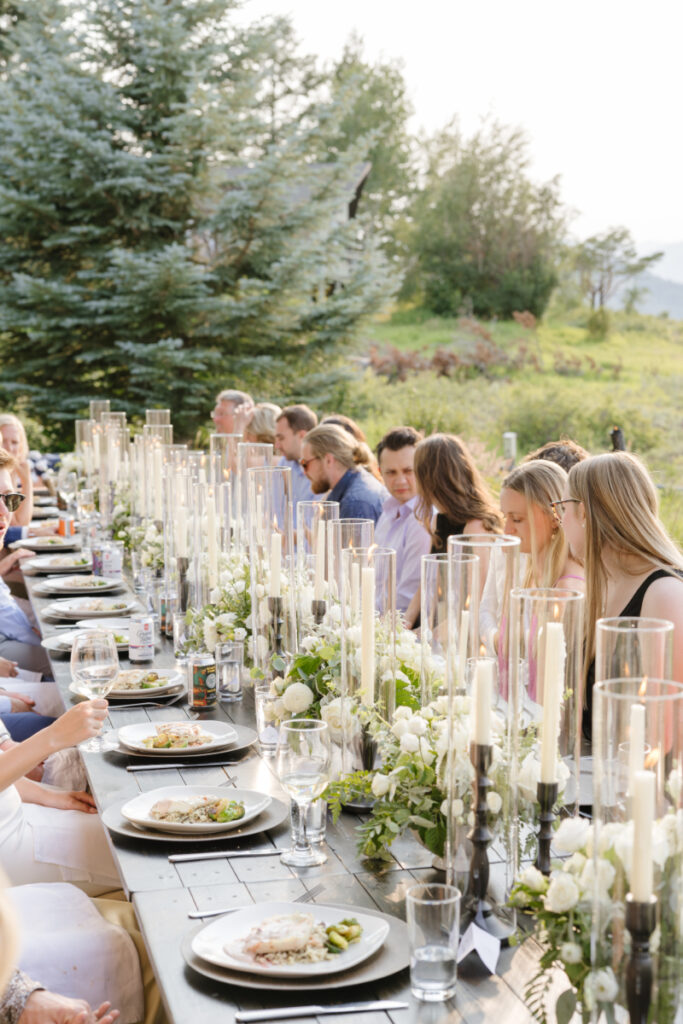 Wedding welcome party ideas were implemented for this rehearsal dinner and welcome party at a private residence in Jackson Hole.