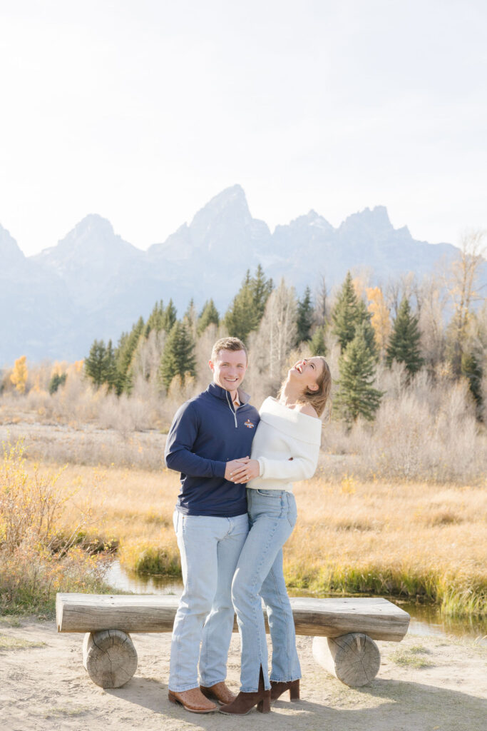 Photographer captures couple in one of the best places to propose in Jackson Hole.