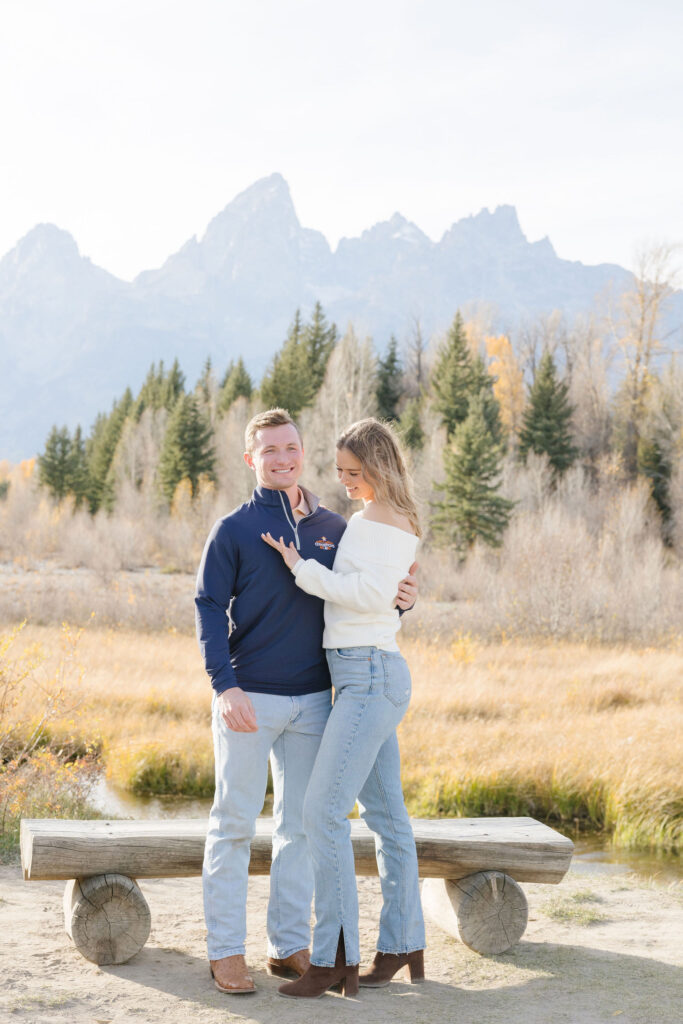 Photographer captures couple in one of the best places to propose in Jackson Hole.