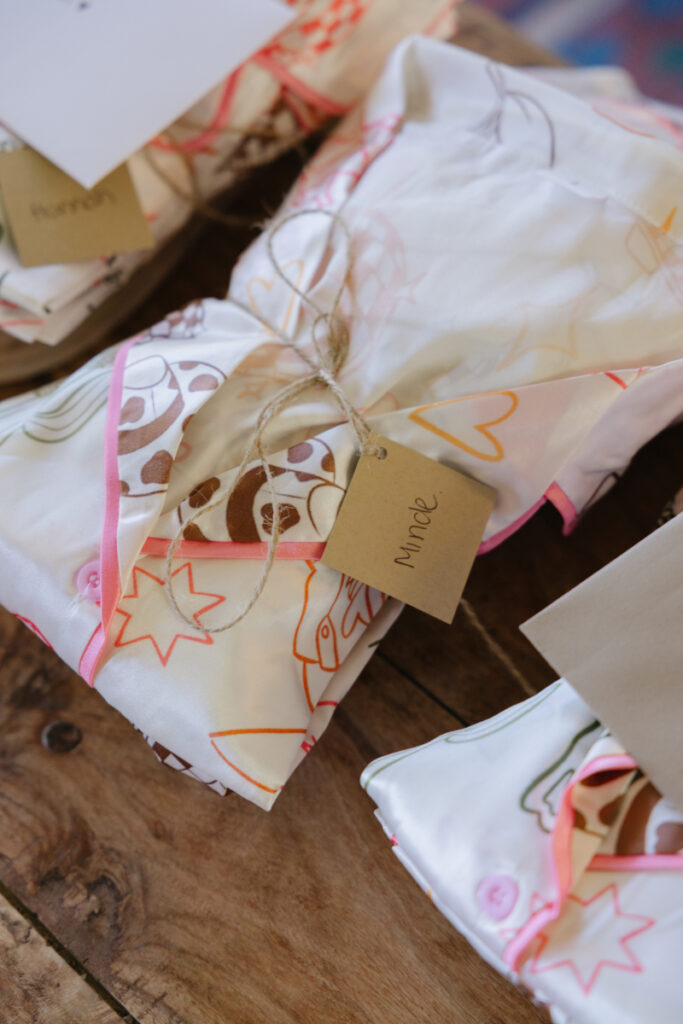 Personalized wedding welcome gifts with western-inspired details